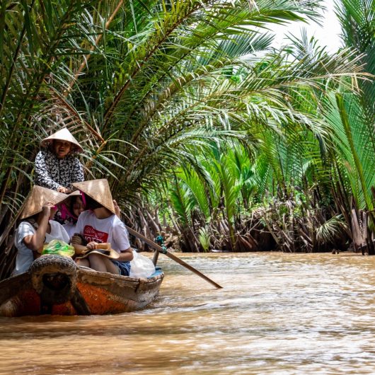 Båd i Mekong-floden