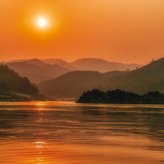 Solnedgang over Mekong